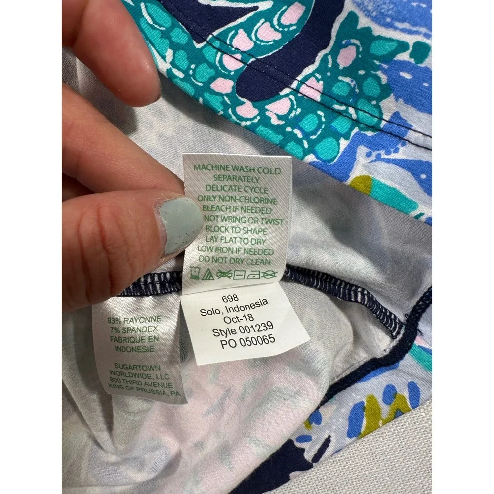 Lilly‎ Pulitzer Hollee Dress Mermaid in the Shade Navy Blue Pink XS
